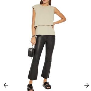 Rag & Bone High Rise Ankle Kick Flare Leather Pant
